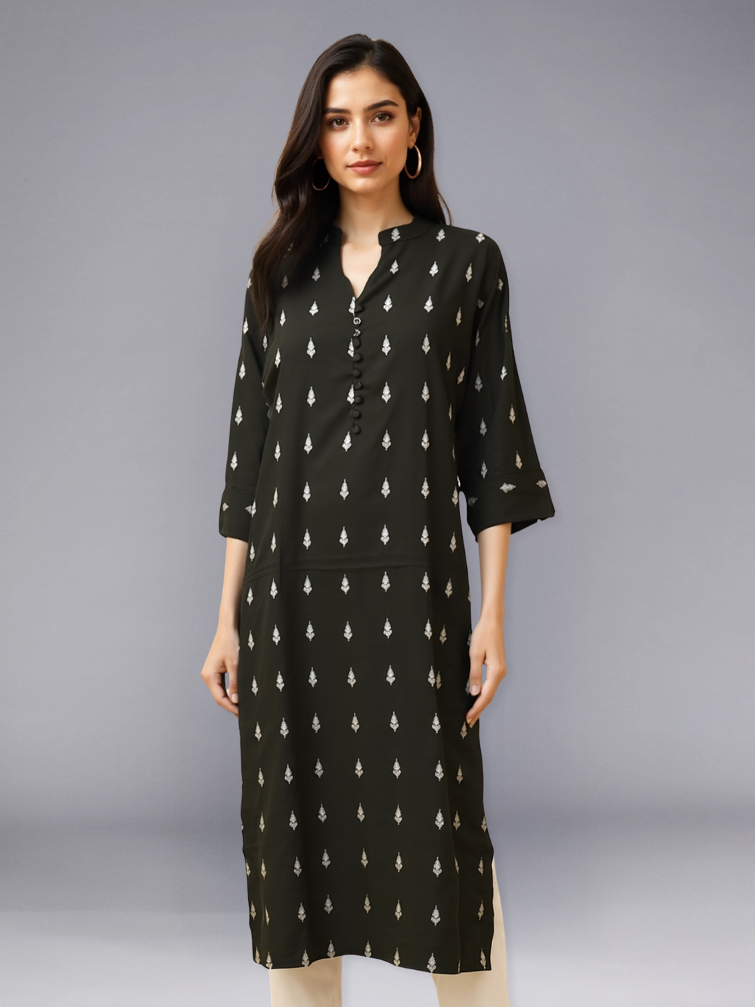 Picture of Elegant Charm in Ethnic Grace Straight-Cut Kurta